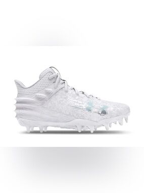 NWOB Under Armour Boys Youth Blur Smoke Suede MC Football Cleats White- Size 4.5